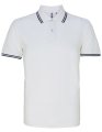 Heren Polo Asquith & Fox Classic Fit Tipped Wit-Navy
